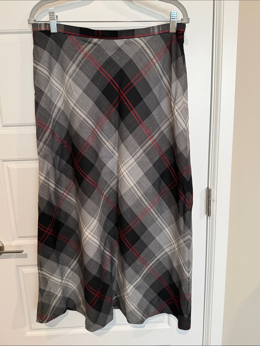 Charter Club Plaid Maxi Skirt in Black, Gray & Red